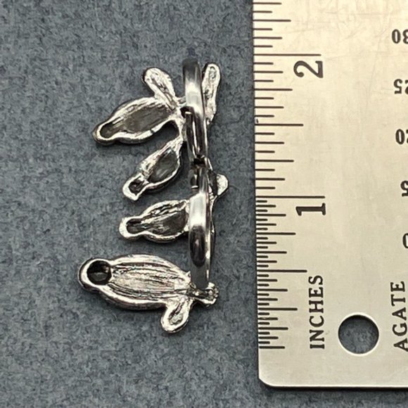 Perched Birds Double Ring Branch Silver Rhinestone Retro BoHo Soft Girl Cottage - Picture 9 of 10